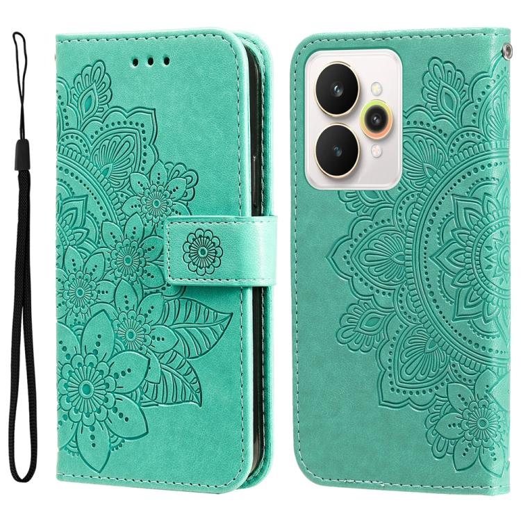 Seven-petal Flowers Embossing Leather Phone Case — view 49