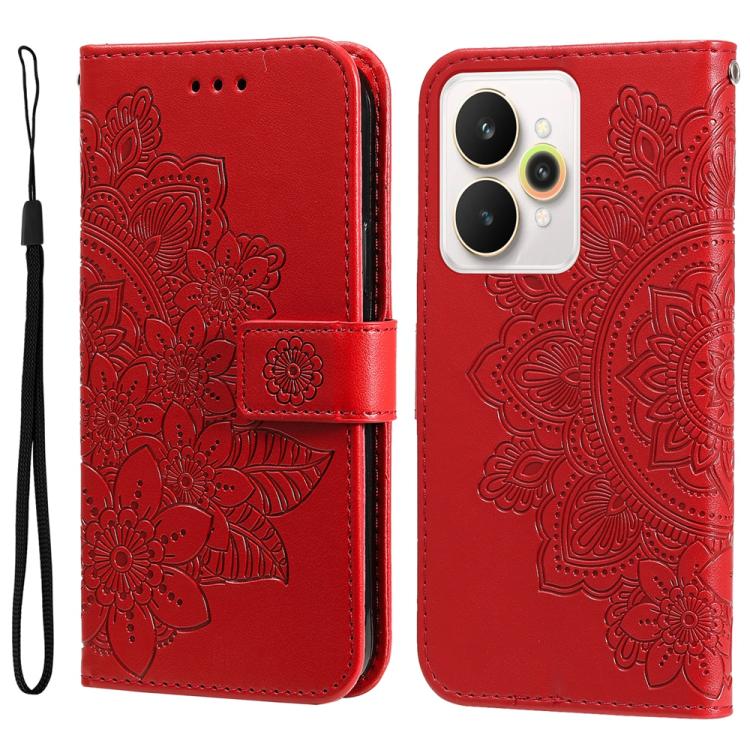 Seven-petal Flowers Embossing Leather Phone Case — view 50
