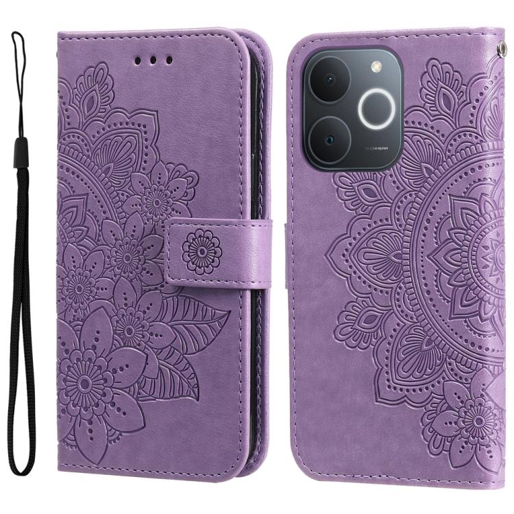 Seven-petal Flowers Embossing Leather Phone Case — view 42