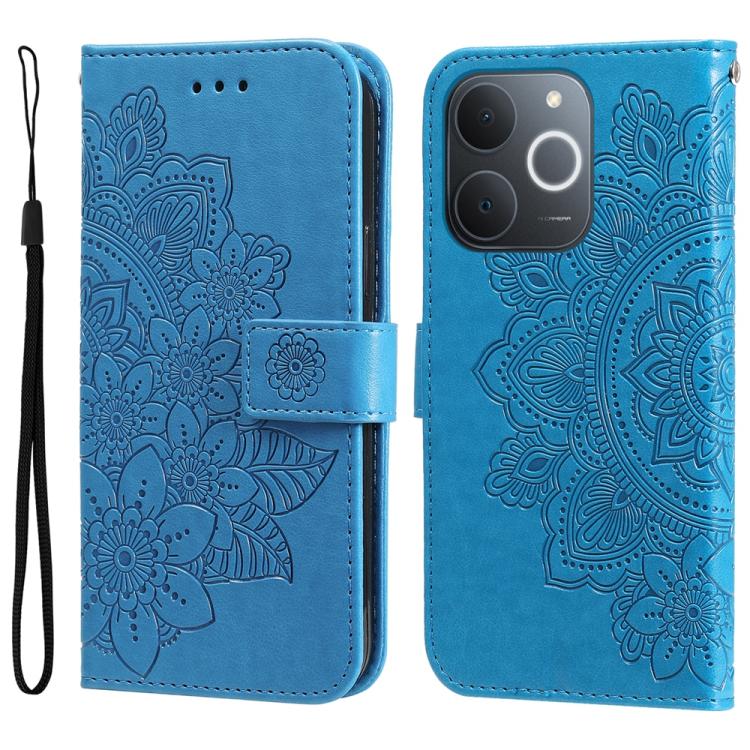 Seven-petal Flowers Embossing Leather Phone Case — view 43