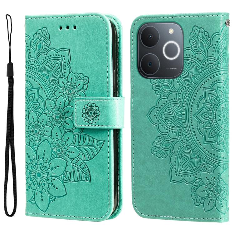 Seven-petal Flowers Embossing Leather Phone Case — view 44
