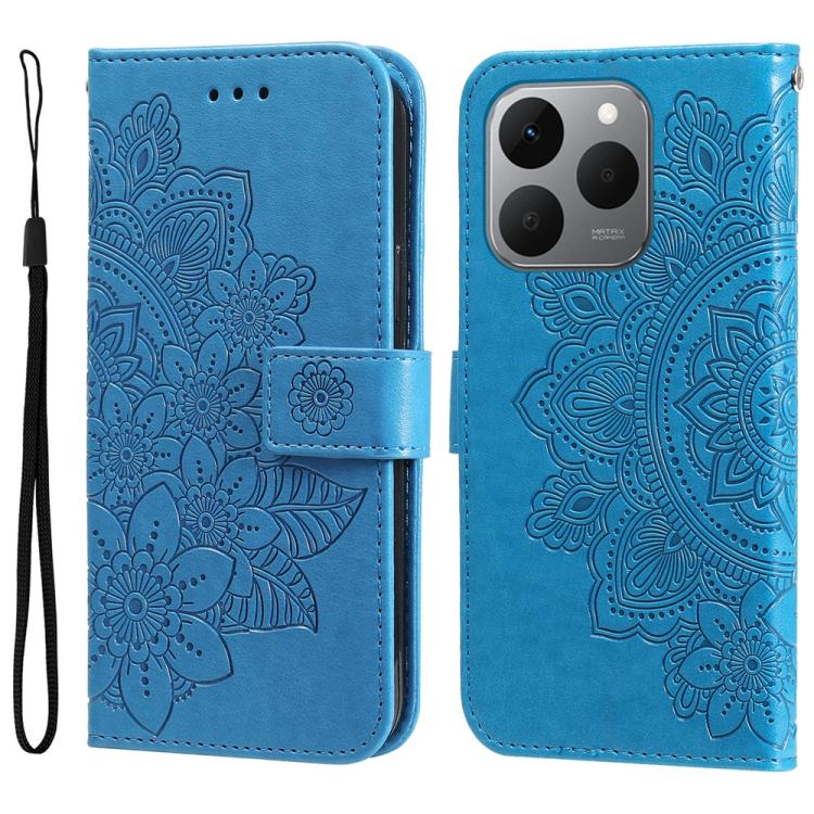 Seven-petal Flowers Embossing Leather Phone Case — view 38