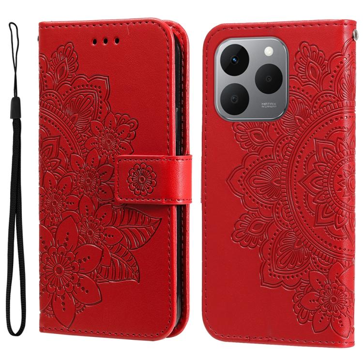 Seven-petal Flowers Embossing Leather Phone Case — view 40