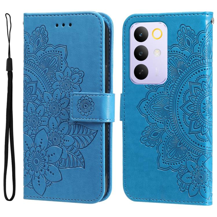 Seven-petal Flowers Embossing Leather Phone Case — view 33