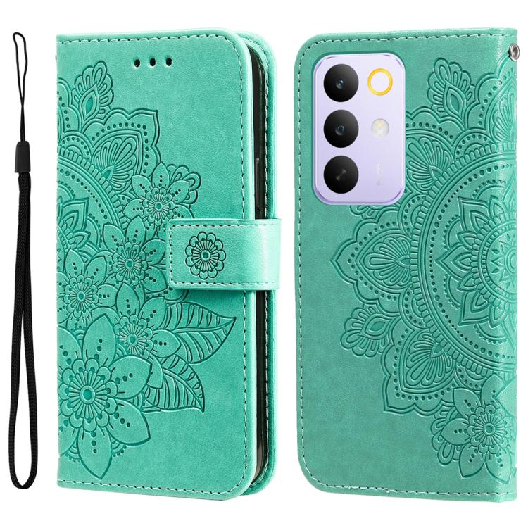 Seven-petal Flowers Embossing Leather Phone Case — view 34