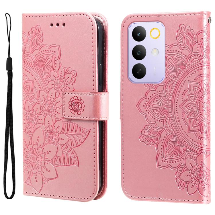 Seven-petal Flowers Embossing Leather Phone Case — view 36