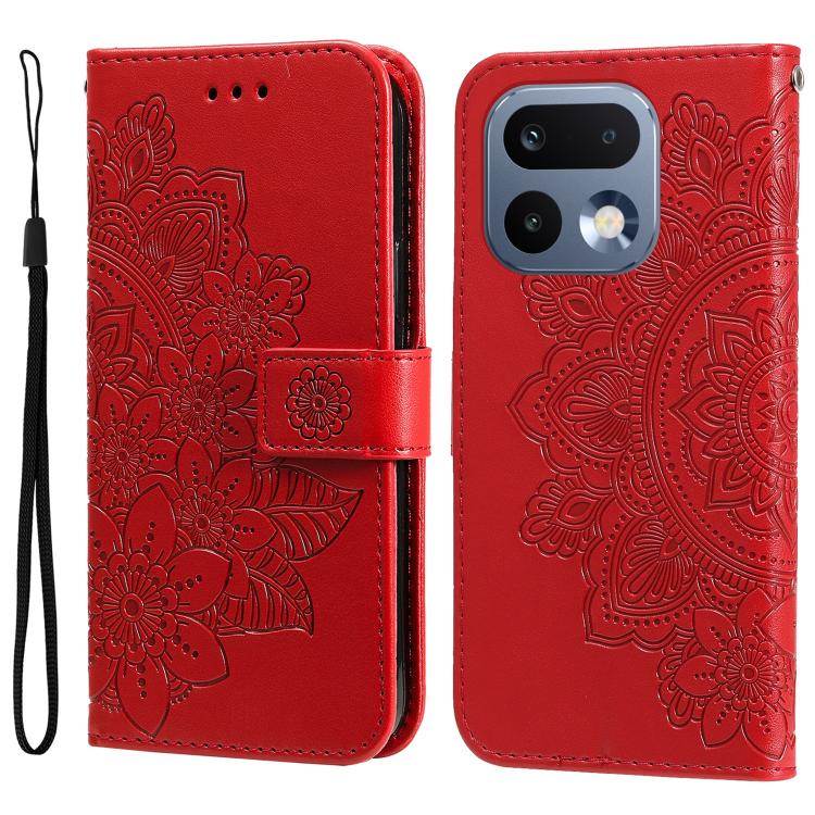 Seven-petal Flowers Embossing Leather Phone Case — view 20