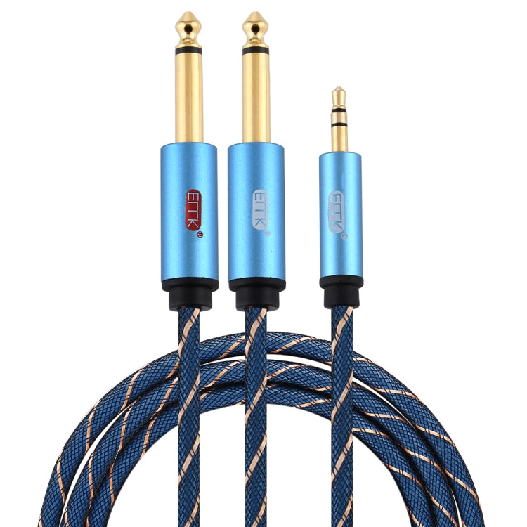 EMK 3.5mm Jack Male to 2 x 6.35mm Jack Male Gold Plated Connector Nylon Braid AUX Cable for Computer / X-BOX / PS3 / CD / DVD — view 9
