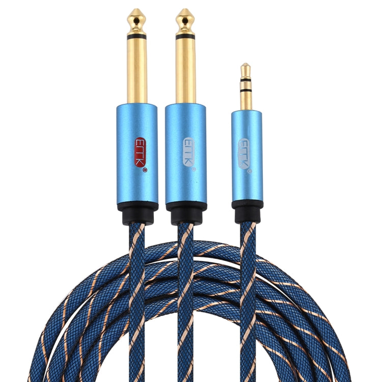 EMK 3.5mm Jack Male to 2 x 6.35mm Jack Male Gold Plated Connector Nylon Braid AUX Cable for Computer / X-BOX / PS3 / CD / DVD — view 10