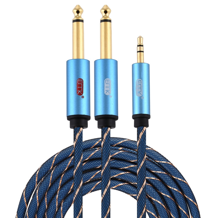 EMK 3.5mm Jack Male to 2 x 6.35mm Jack Male Gold Plated Connector Nylon Braid AUX Cable for Computer / X-BOX / PS3 / CD / DVD — view 11