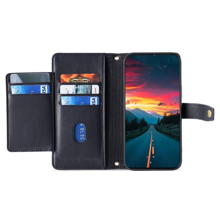 Sheep Texture Cross-body Zipper Wallet Leather Phone Case
