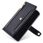 Sheep Texture Cross-body Zipper Wallet Leather Phone Case