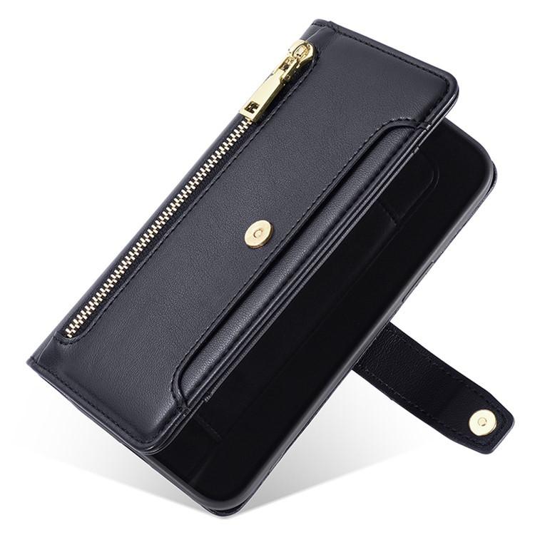 Sheep Texture Cross-body Zipper Wallet Leather Phone Case