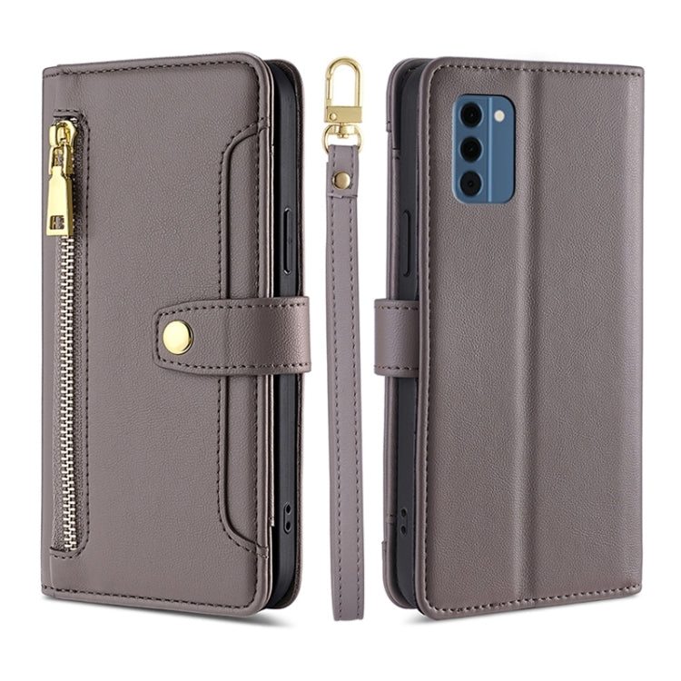 Lite Sheep Texture Cross-body Zipper Wallet Leather Phone Case