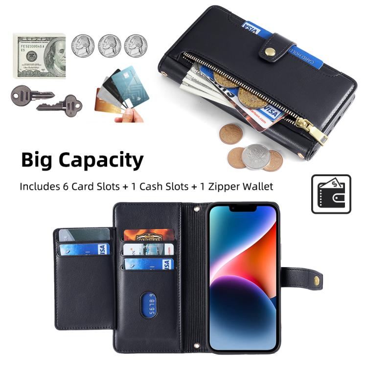 Sheep Texture Cross-body Zipper Wallet Leather Phone Case