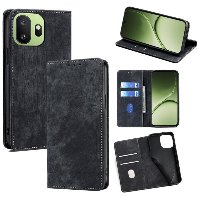 RFID Anti-theft Brush Magnetic Leather Phone Case