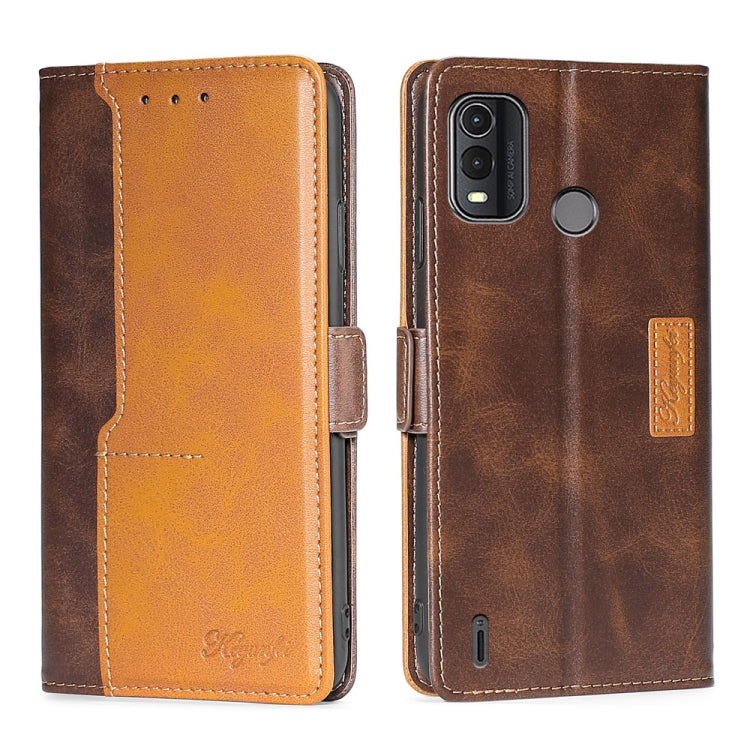 Contrast Color Side Buckle Leather Phone Case