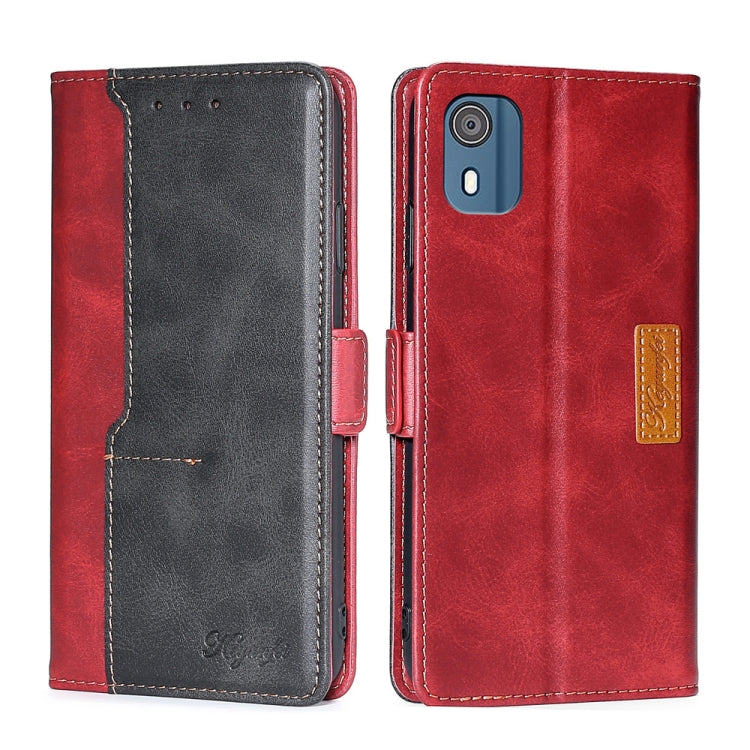 Contrast Color Side Buckle Leather Phone Case
