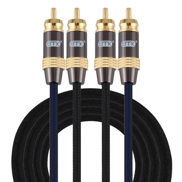 EMK 2 x RCA Male to 2 x RCA Male Gold Plated Connector Nylon Braid Coaxial Audio Cable for TV / Amplifier / Home Theater / DVD — view 11