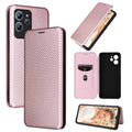 Carbon Fiber Texture Flip Leather Phone Case