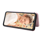 Carbon Fiber Texture Flip Leather Phone Case