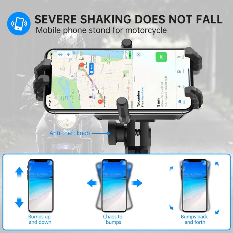 WUPP CS-1848A1 Motorcycle Shock Absorption Riding Phone Holder