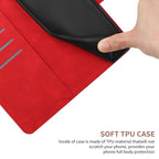 Stitching Embossed Leather Phone Case — Black