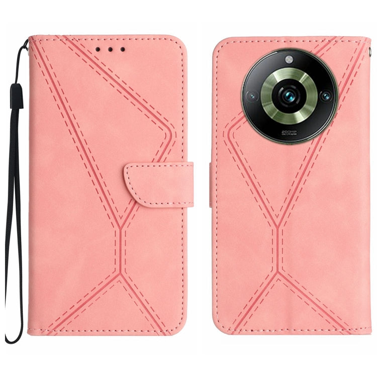 Stitching Embossed Leather Phone Case — Blue