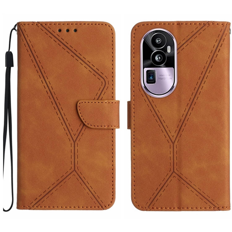 Stitching Embossed Leather Phone Case, For OPPO Reno10 Pro China, For OPPO Reno10 China — view 9