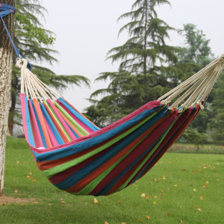 Outdoor Double Thickened Canvas Hammock Indoor Swing — 200x100cm