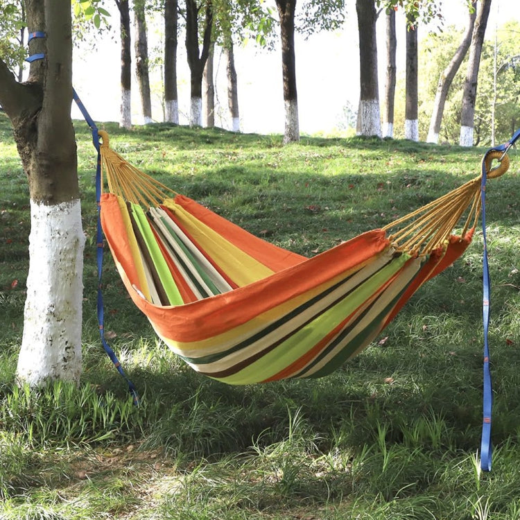 Outdoor Double Thickened Canvas Hammock Indoor Swing — Colorful