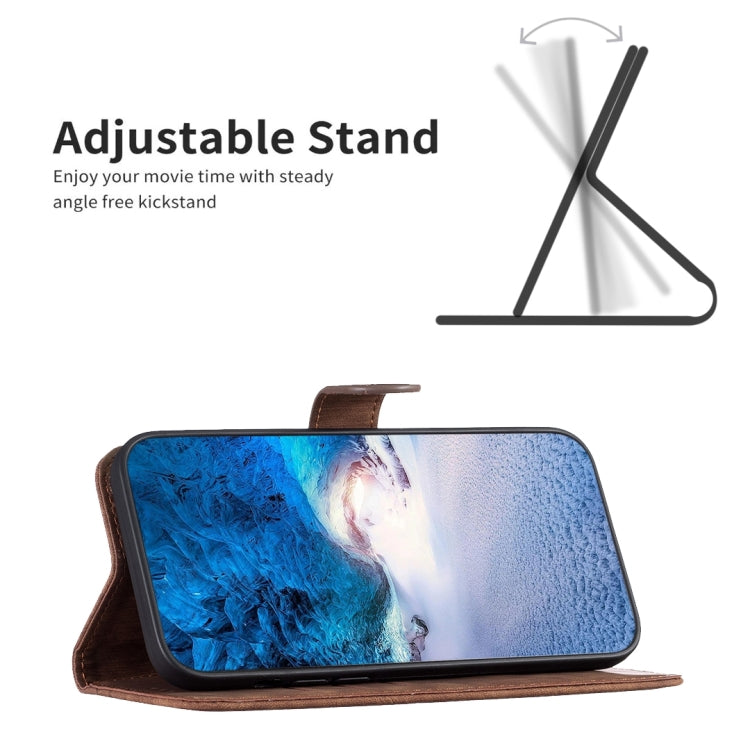 Plaid Embossed Leather Phone Case — Blue