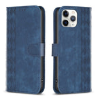 Plaid Embossed Leather Phone Case — Purple