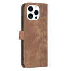 Plaid Embossed Leather Phone Case — For iPhone 14