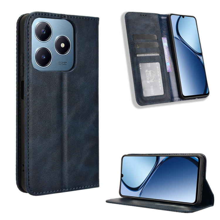 Magnetic Buckle Retro Texture Leather Phone Case — For Realme 11 4G Foreign