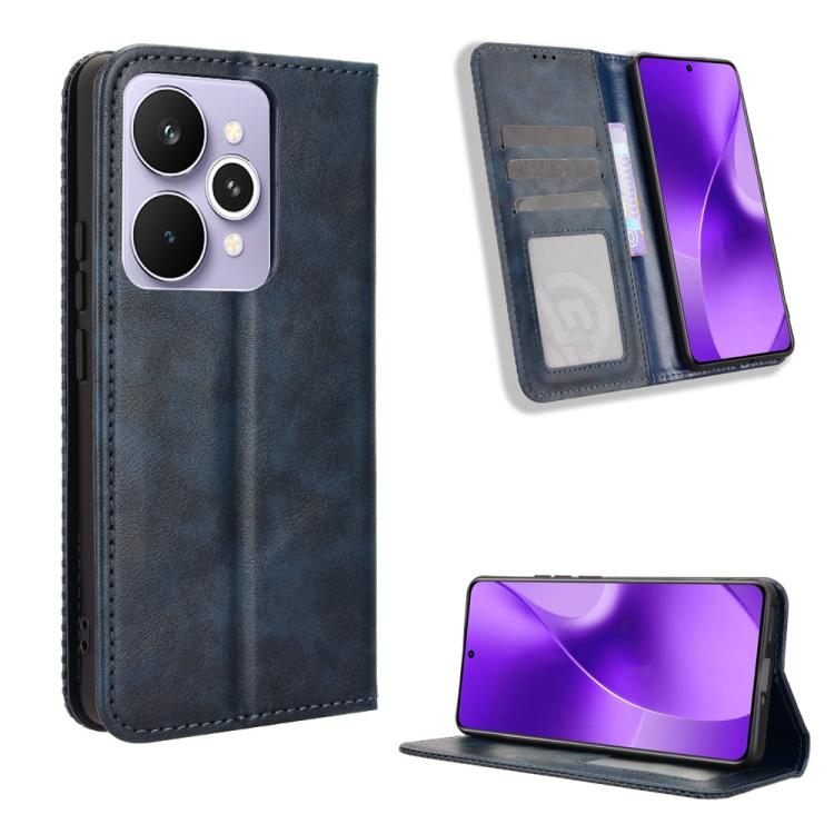 Magnetic Buckle Retro Texture Leather Phone Case — For Realme P3 Ultra 5G