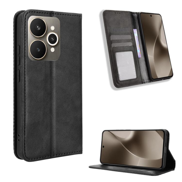 Magnetic Buckle Retro Texture Leather Phone Case — For Realme 14 Pro Lite 5G