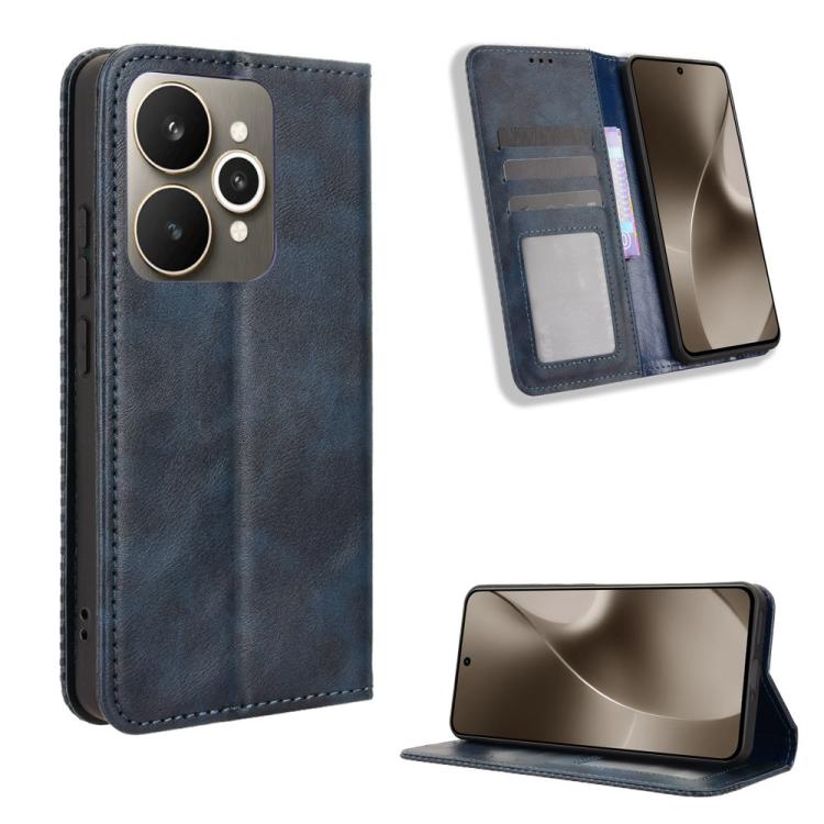 Magnetic Buckle Retro Texture Leather Phone Case — For Realme 14 Pro+ 5G