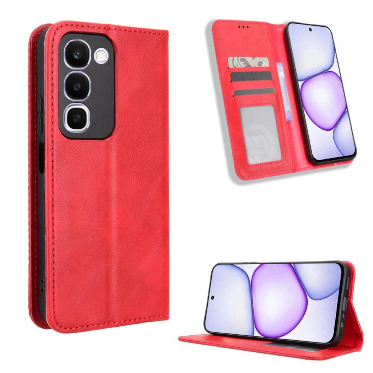 Magnetic Buckle Retro Texture Leather Phone Case — For Realme P4 5G