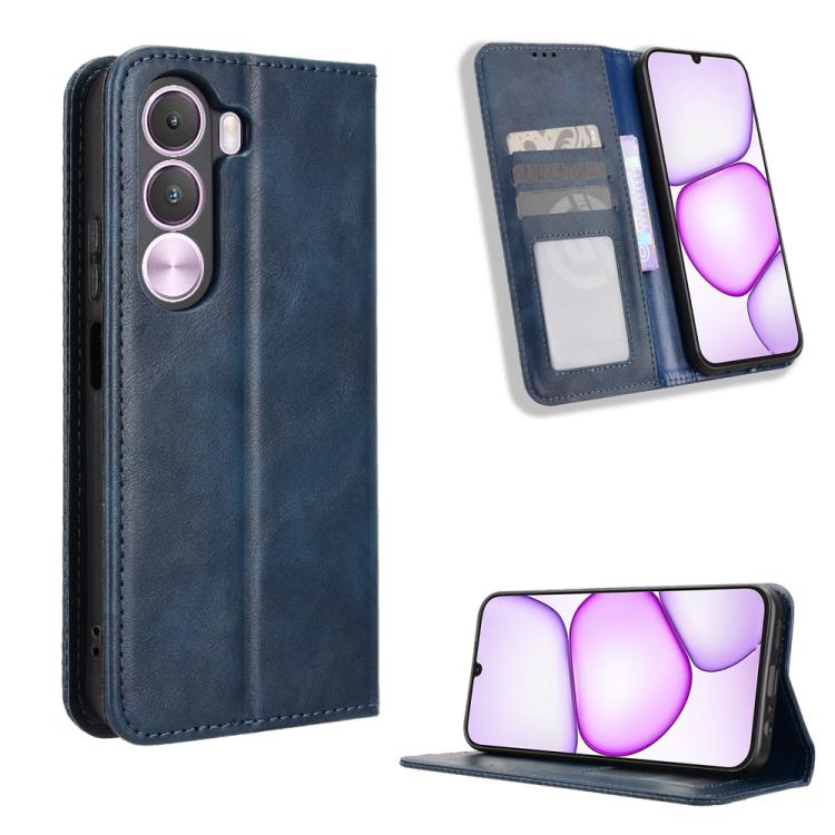 Magnetic Buckle Retro Texture Leather Phone Case — For Realme 15x 5G India / C85 5G