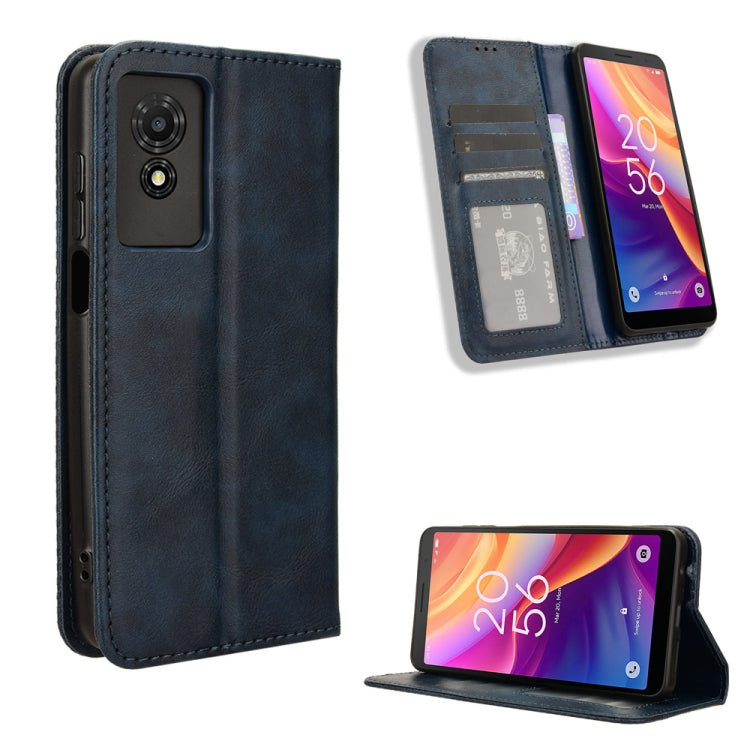 Magnetic Buckle Retro Texture Leather Phone Case — Red
