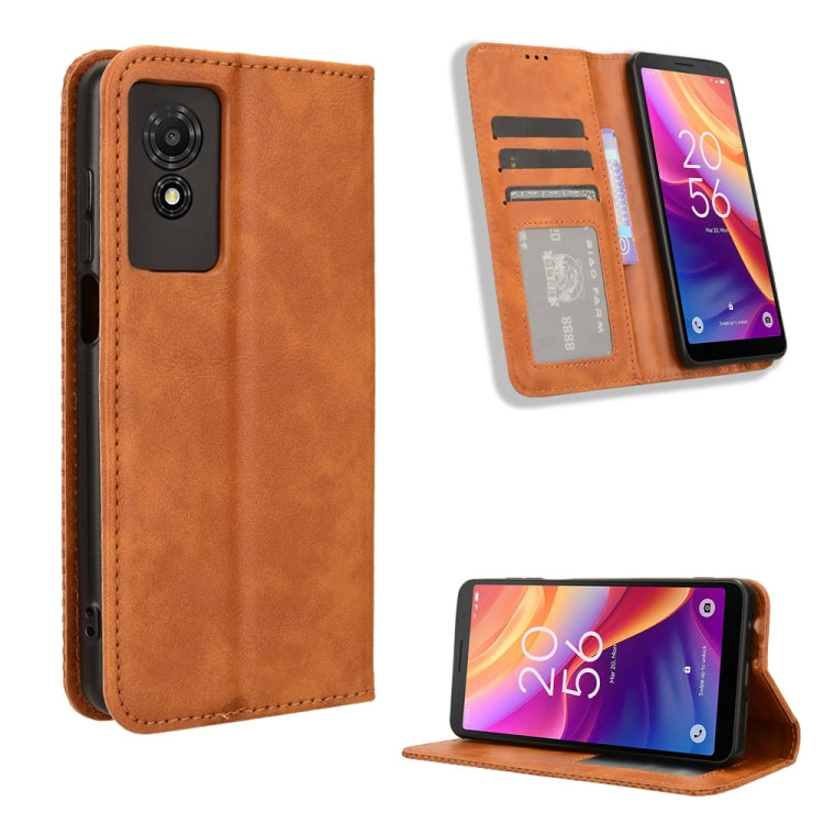 Magnetic Buckle Retro Texture Leather Phone Case — Blue