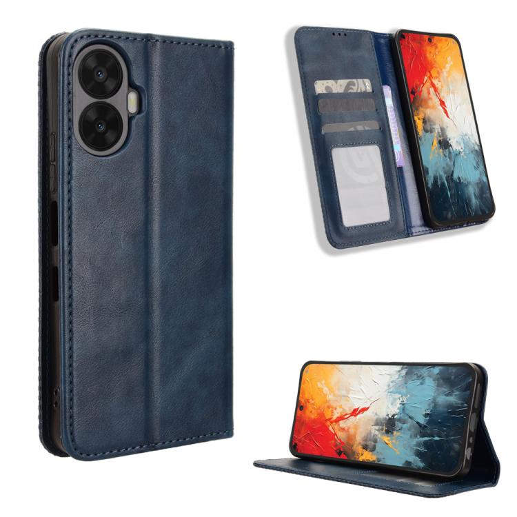 Magnetic Buckle Retro Texture Leather Phone Case — For TCL NxtPaper 60 Ultra 5G