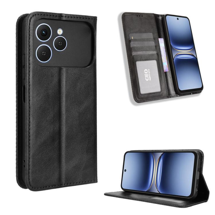 Magnetic Buckle Retro Texture Leather Phone Case