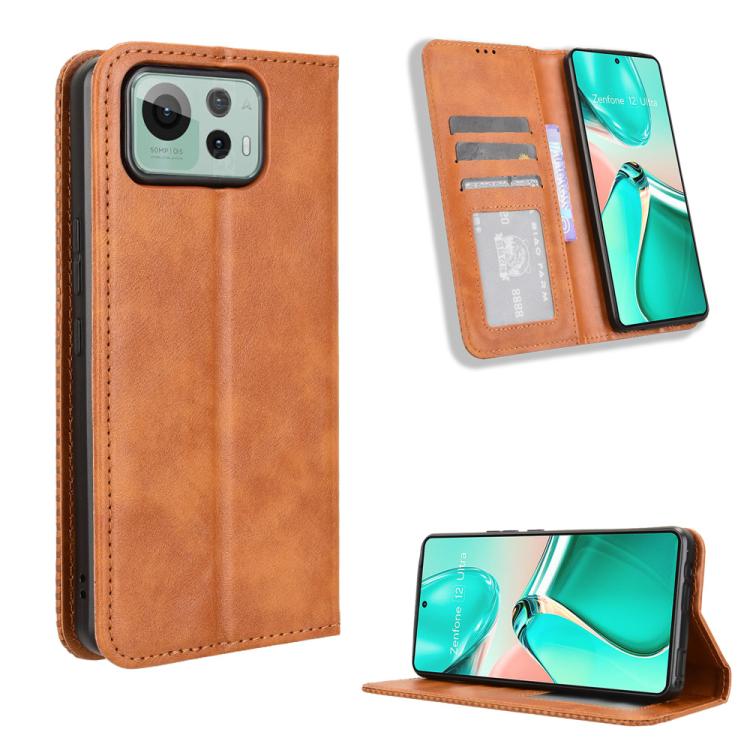 Magnetic Buckle Retro Texture Leather Phone Case