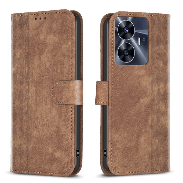 Plaid Embossed Leather Phone Case