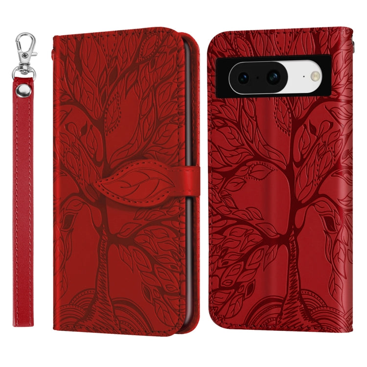 Life Tree Embossing Pattern Flip Leather Phone Case