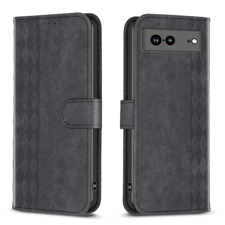 Plaid Embossed Leather Phone Case