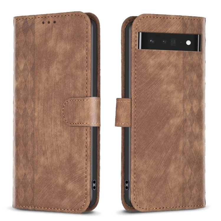 Plaid Embossed Leather Phone Case
