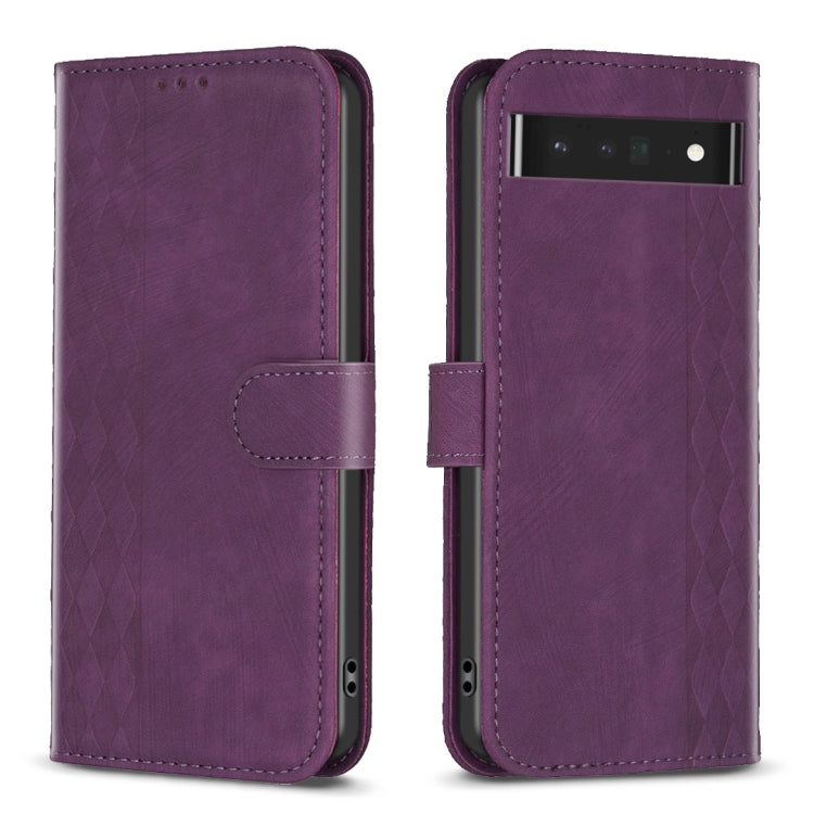 Plaid Embossed Leather Phone Case